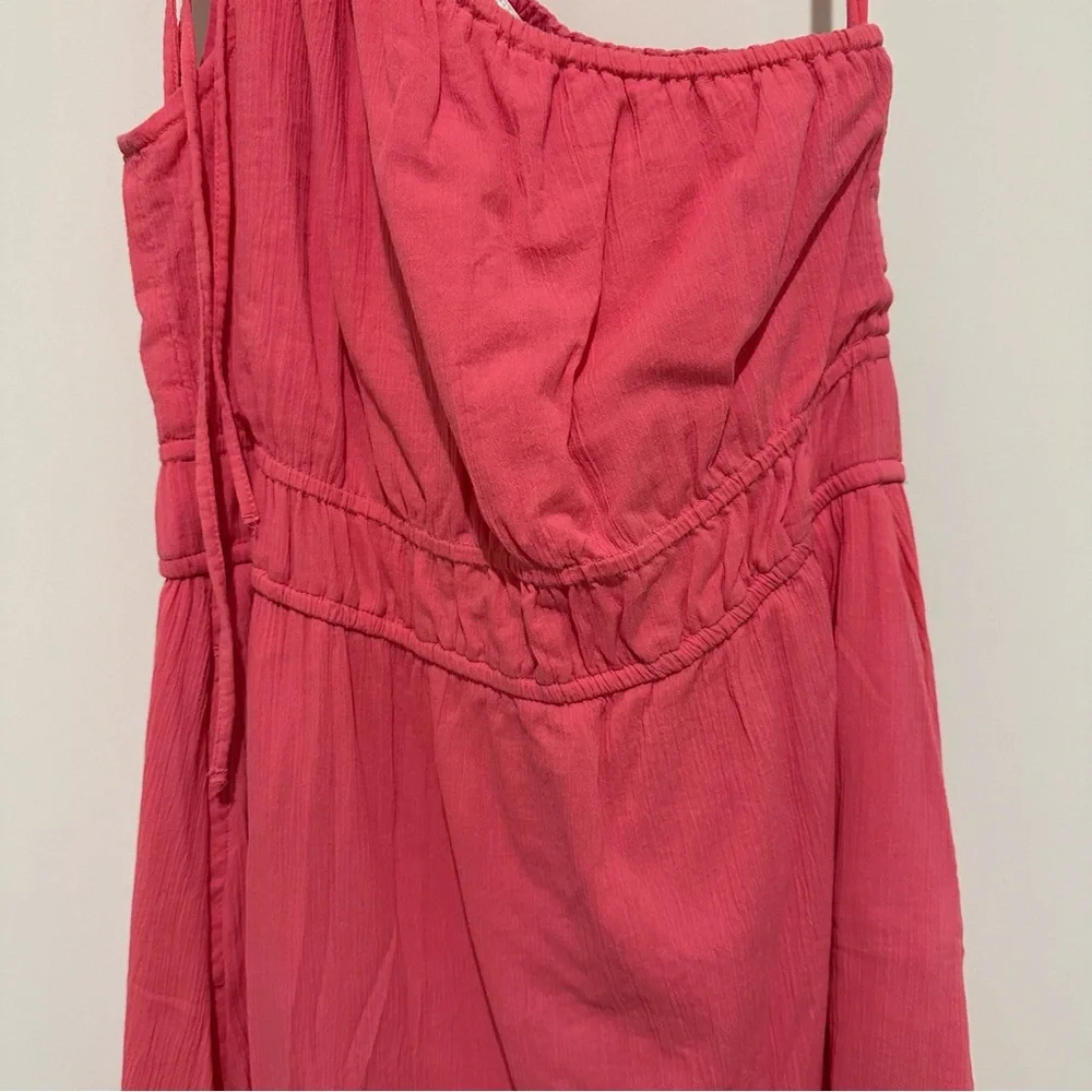 One-Shoulder Pink Midi Dress - Picture 3 of 4